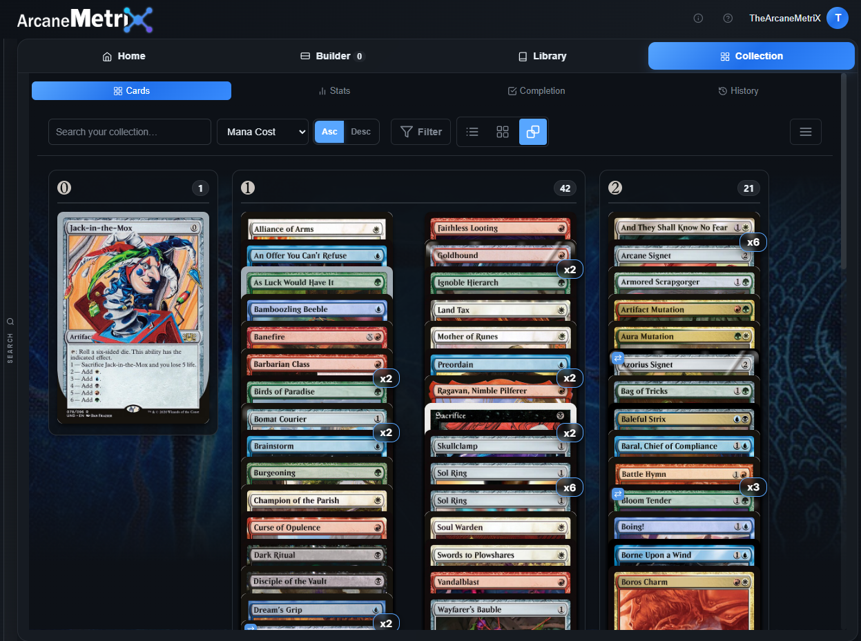 Collection Cards View