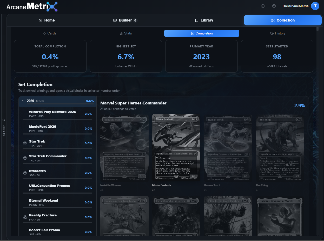 Collection Completion View