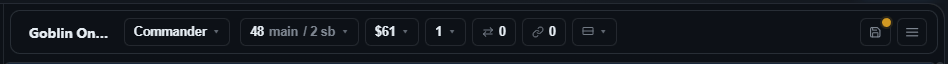 The deck’s command bar