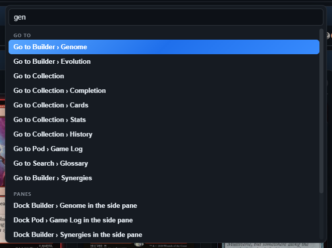 The command palette
